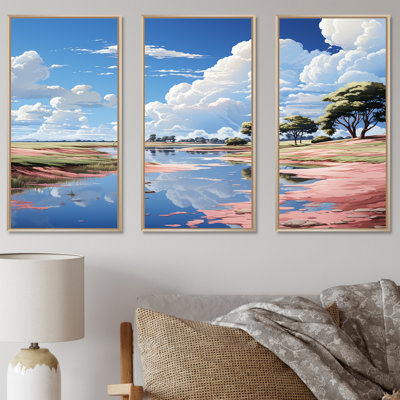 «Japanese Golf Course Landscape Harmony II - River», ensemble d'art mural
