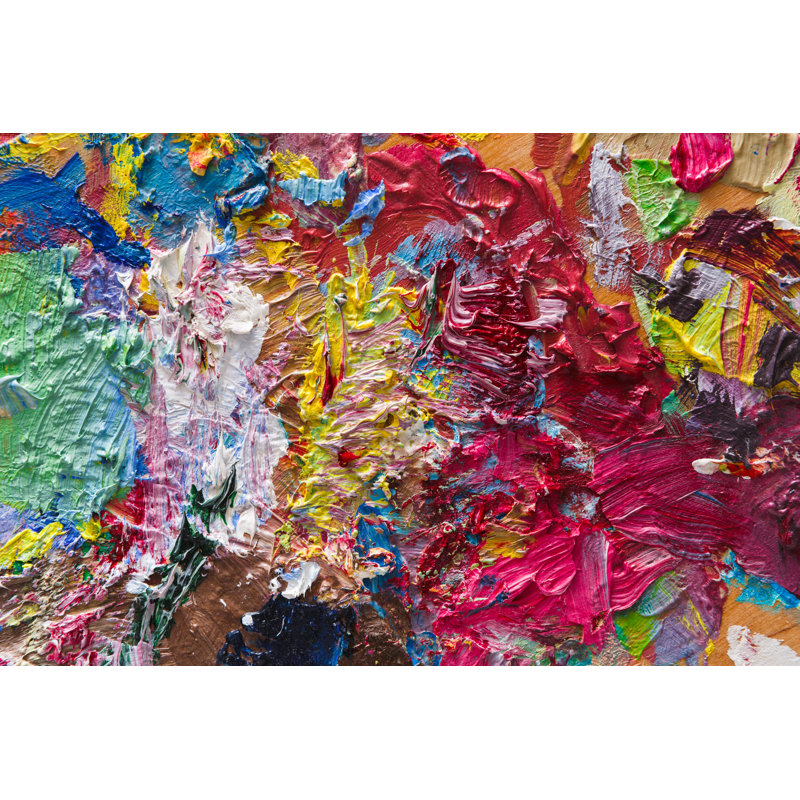 Colorful Oil-Paints Texture by Prostock-Studio - Wrapped Canvas Painting, 30cm H x 46cm W x 3.8cm D