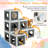 Cat Enclosure with Cozy Hiding Cubes and Three-Door Access for Multiple animal types