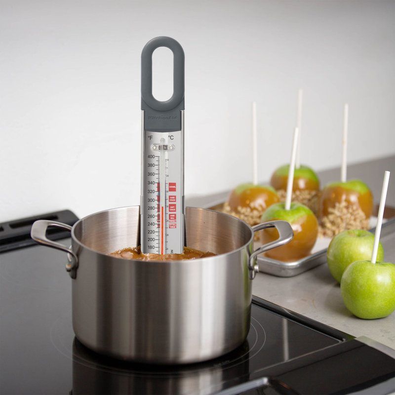 Charcoal Gray Stainless Steel Candy and Deep Fry Thermometer
