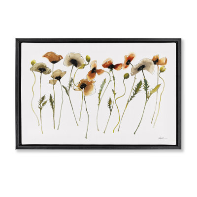 Toile flottante encadrée "Autumn Poppy Sprig" par Shirley Novak