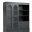 Grande armoire de cuisine autoportante avec 4 tiroirs et tablettes coulissantes, gris-1810931011