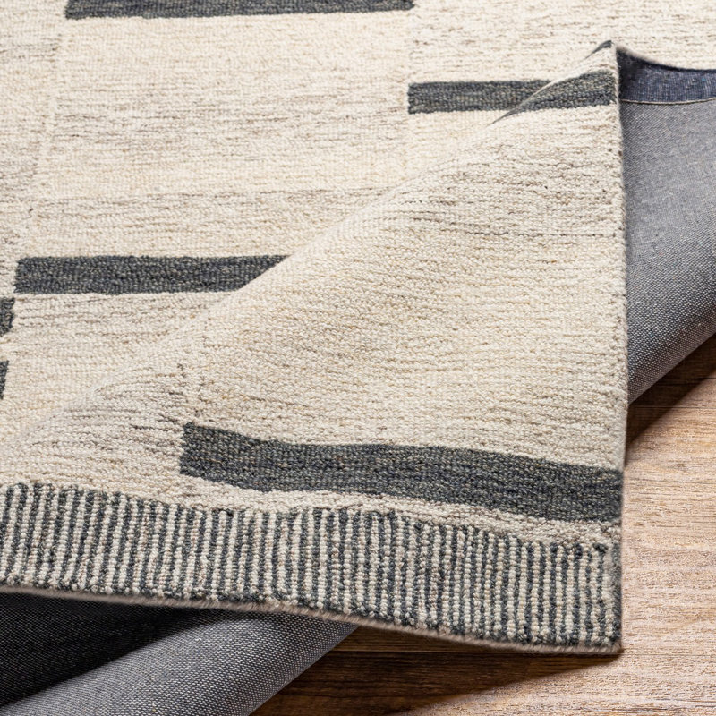 Beige Modern Rug, Striped Stain Resistant Easy to Clean Rug For Living Room, Dining Room, Bedroom, Kitchen