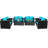 8 pièces Ensemble de conversation pour l'extérieur en rotin avec coussins turquoise-497796957