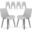 Chaises de salle à manger rembourrées de style moderne Mid-Century en cuir-903607328-887895820