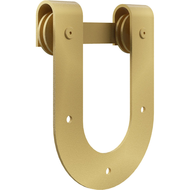 Ensemble de quincaillerie de porte de grange simple standard Premium Horseshoe Roller Hanger, Or Jacob