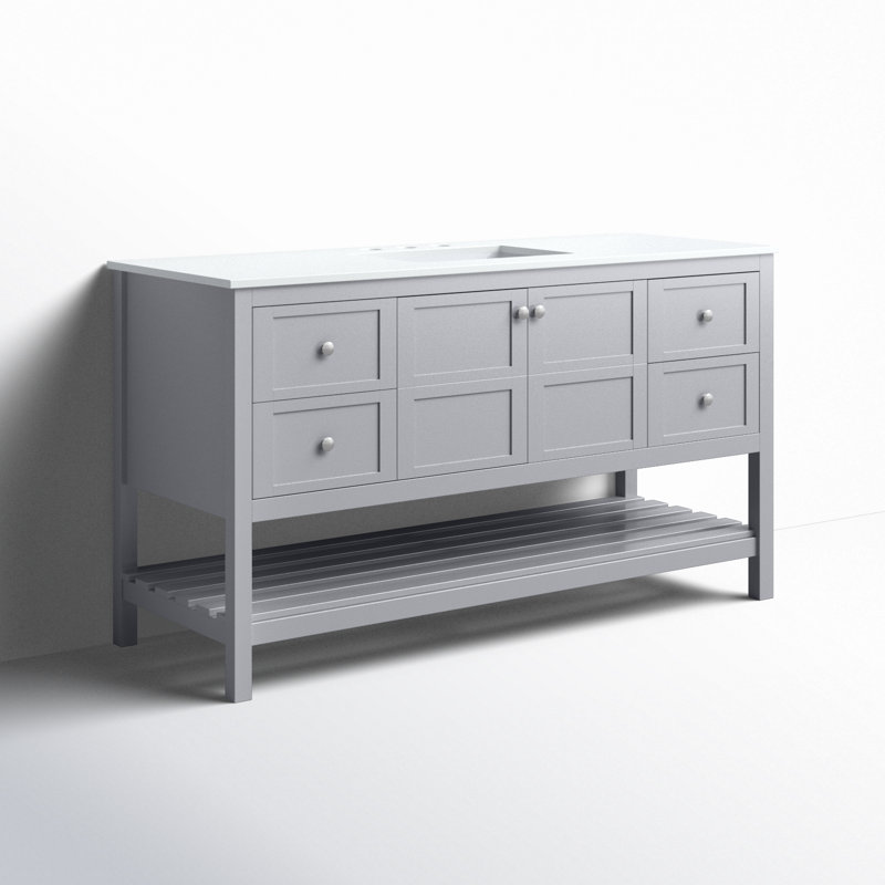 Ensemble de meuble-lavabo simple 60 po Krish, Gris