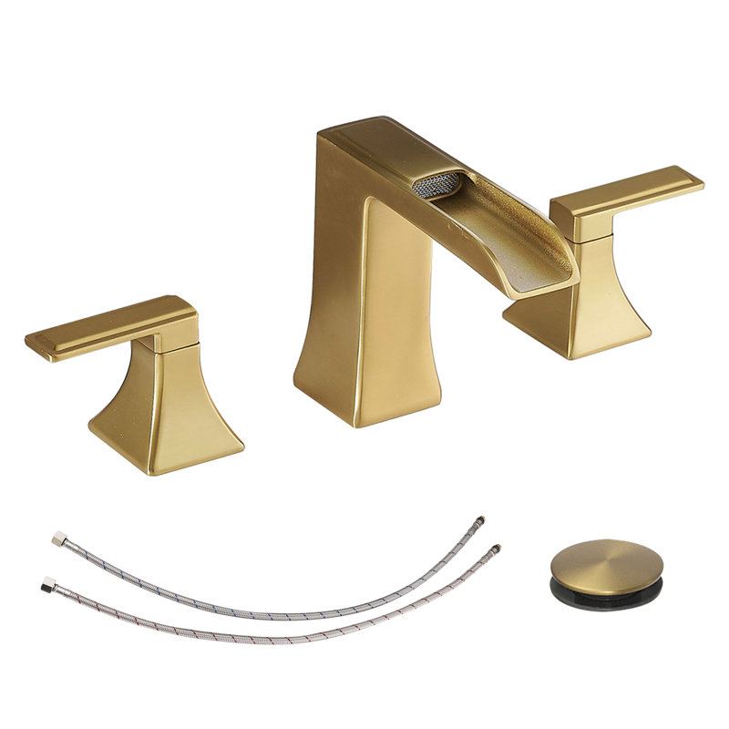 Robinet pour salle de bain à poignée double en acier inoxydable Topcraft, Or brossé