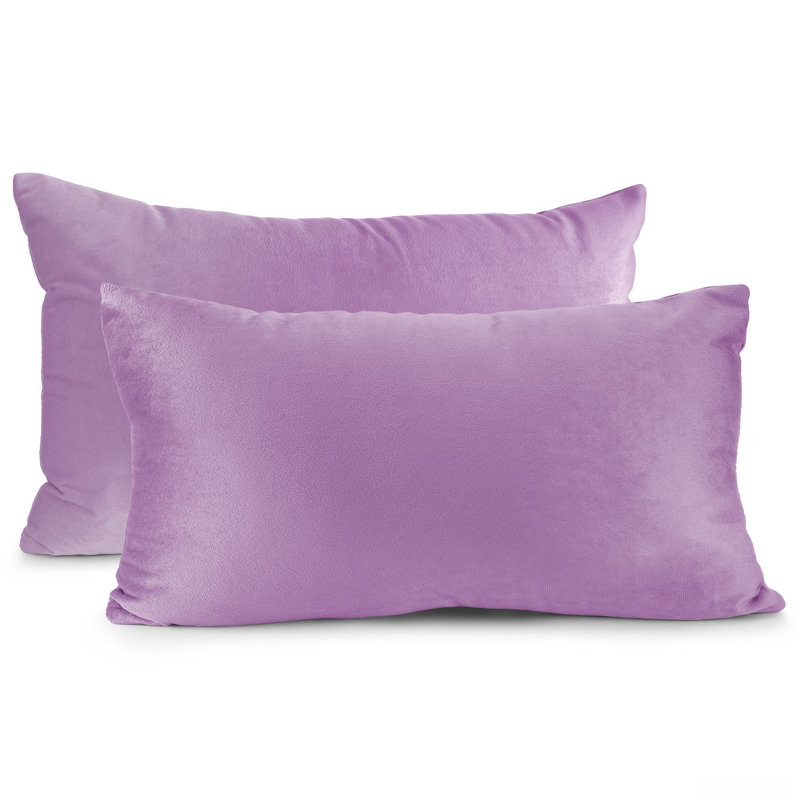 Housse de coussin décoratif en velours , 12"H x 20"W, Noir