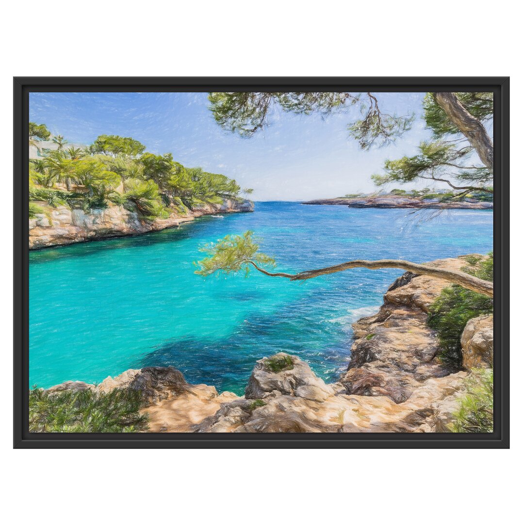 Gerahmtes Wandbild Mallorca Bay Cove