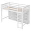 Lit mezzanine en bois de 62,2 po de hauteur avec tablettes de rangement et lit encastré avec échelle intégrée-94422990-94422987