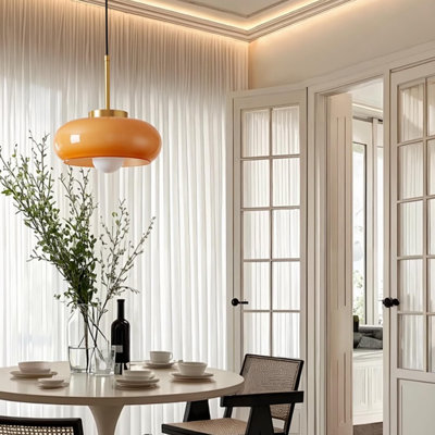 Luminaire suspendu en verre 1 lumière Médiéval