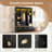 Elegant APP Controlled LED Light Hall Tree With 9 Hooks, Roman Column Design  Storage Bench With 3 Cabinets, Farmhouse Entryway Organizer With Shelves For Hallway-246867304