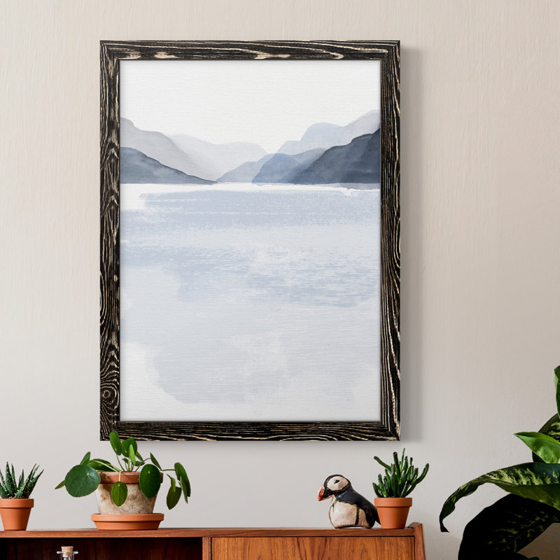 Glacial Lake II - peinture sur toile encadrée, H 20 po x l 17 po x P 1 po, Noir