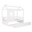 Lit simple en bois avec lit gigogne simple (blanc)