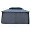 Pavillon de jardin en polycarbonate 12 pi x 16 pi à double toit en polycarbonate pour l'extérieur, pavillon permanent avec filet et rideaux pour les pelouses de jardin