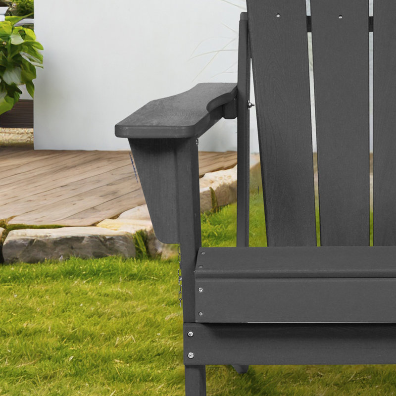 Chaise Adirondack avec table d'appoint (ensemble de 3), Gris