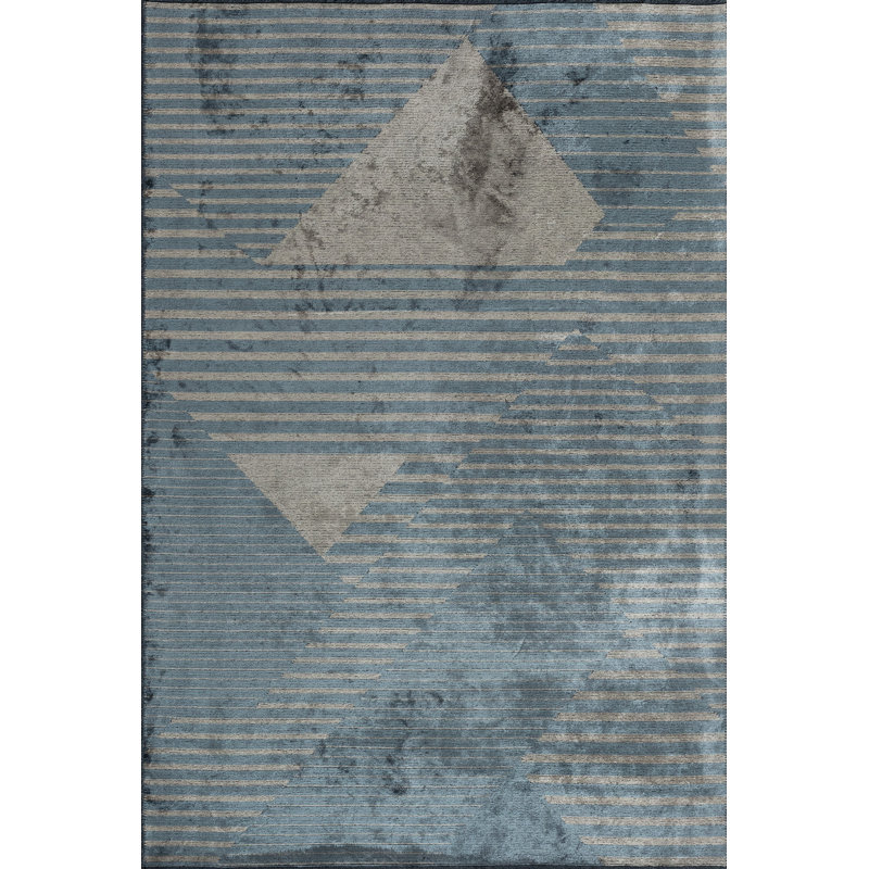 Tapis bleu / beige / gris Rapture, Rectangle 7 pi 10 po x 11 pi 2 po