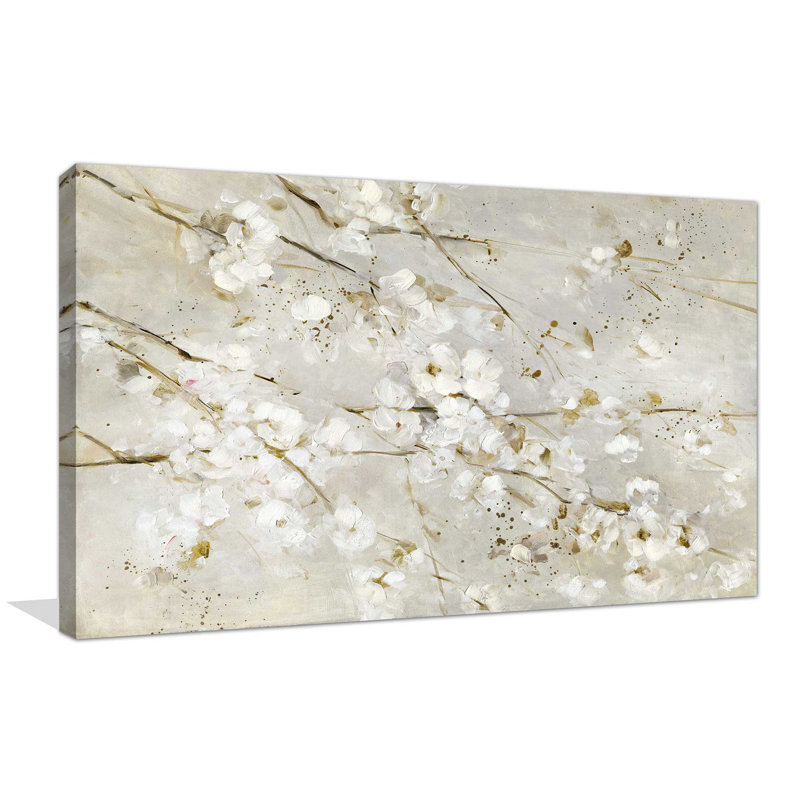 Douces fleurs printanières - Peinture, L 30 po x H 18 po, Toile tendue