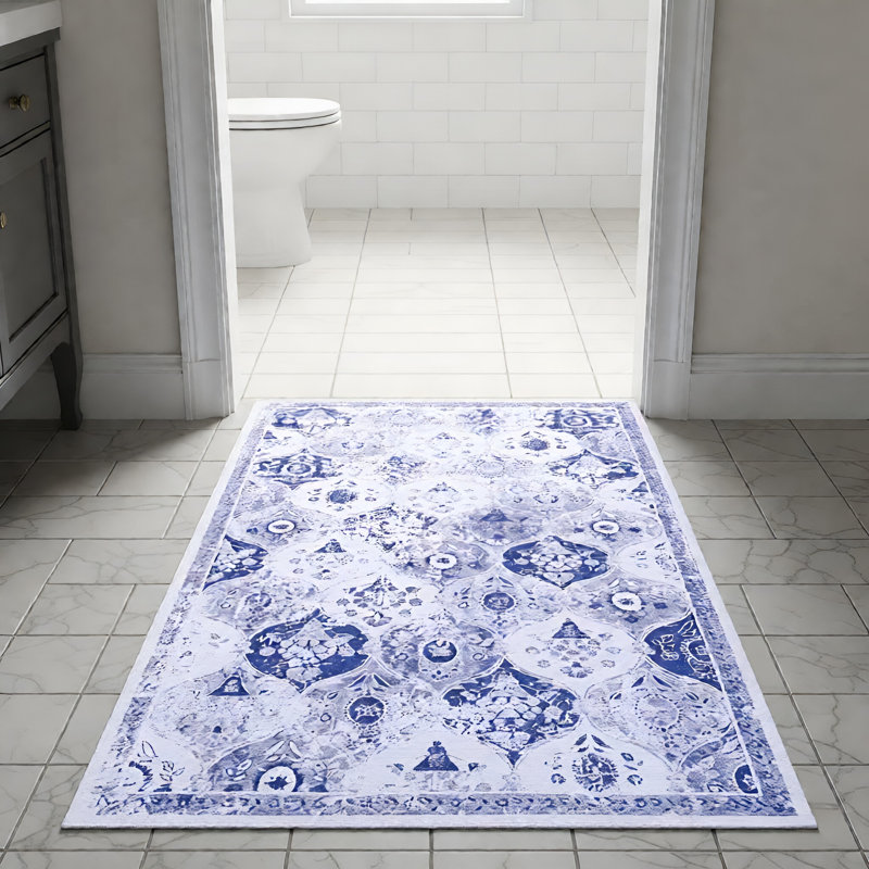 Paillasson bleu MAVAL Adrienna, Rectangulaire 2 pi x 3 pi
