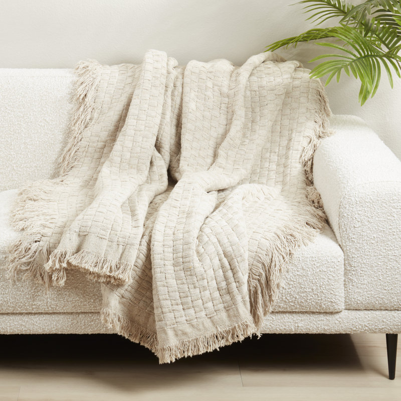 Jeté chaud gaufré, Beige