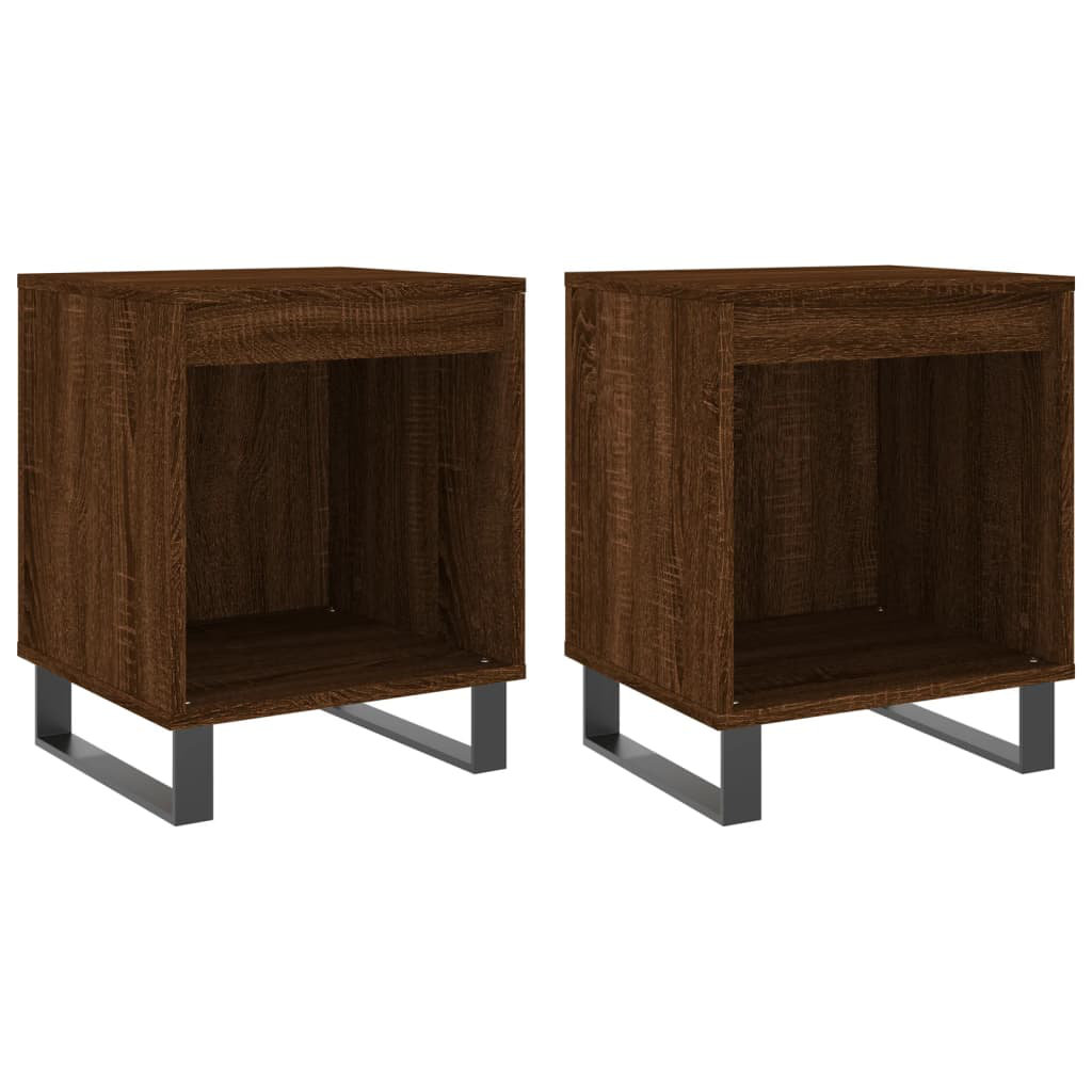 Vidaxl Bedside Cabinets 2 Pcs High Gloss White 40X35x50 Cm Engineered Wood