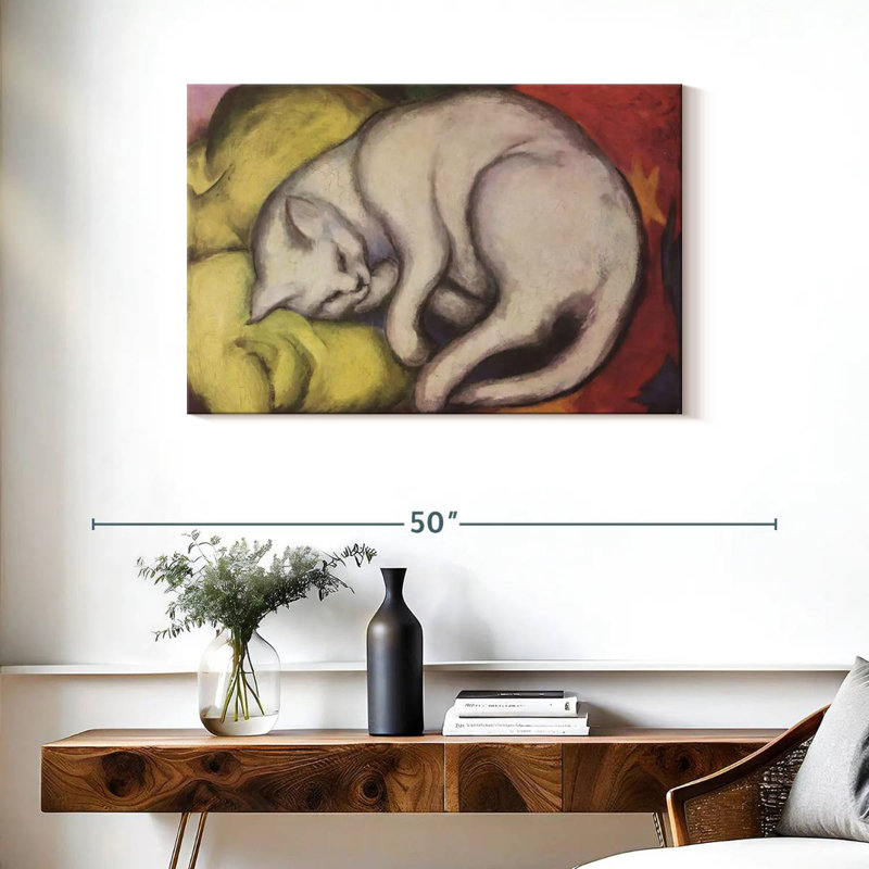 Brampt, le chat blanc, H 24 po x l 36 po