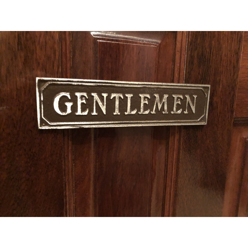 Panneau de porte Gentlemen, Aluminium antique noir