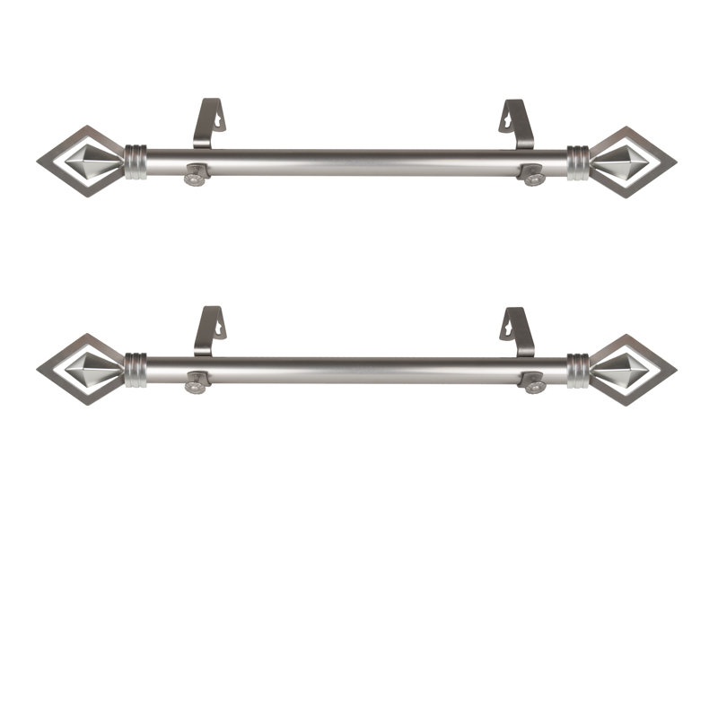 Tringle à rideaux simple Jervis Lenore, Nickel satiné