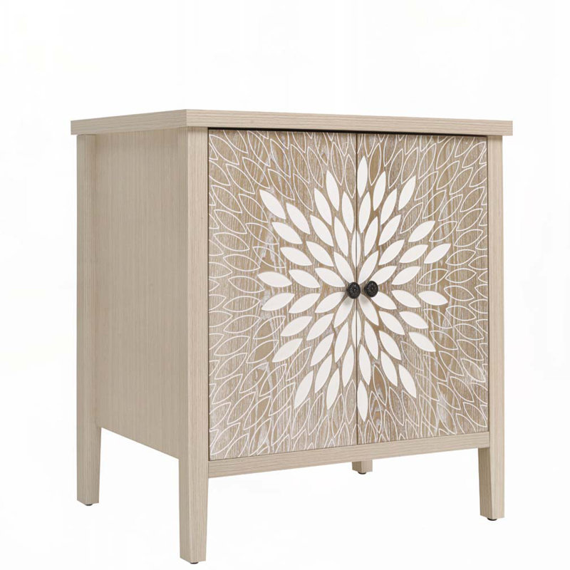 Armoire de rangement à 2 portes avec tablette réglable pour le salon, la salle à manger et la cuisine, Naturel / naturel