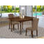L'ensemble 3 pièces de table et chaises de cuisine contient une table de salle à manger rectangulaire avec Dropleaf et 2 chaises Parsons en tissu de café noir foncé, acajou-106903171-106903173-109975704