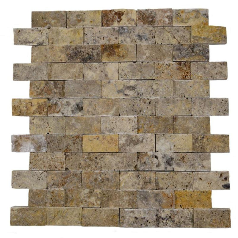 1" x 2" Travertine Brick Joint Mosaic Wall & Floor Tile