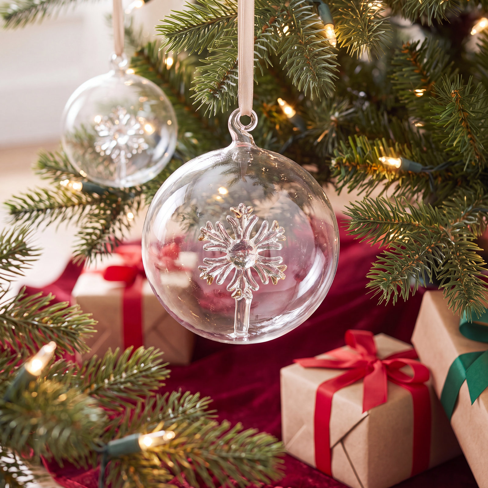 Hokku Designs 4" Glass Bauble, 3.25" H x 3.25" W x 3.25" D