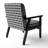 Black And White Geometric - Velvet Upholstered Patterned Accent Arm Chair
