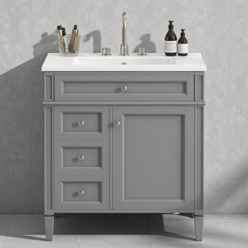 Ensemble de meuble-lavabo simple 30 po, gris