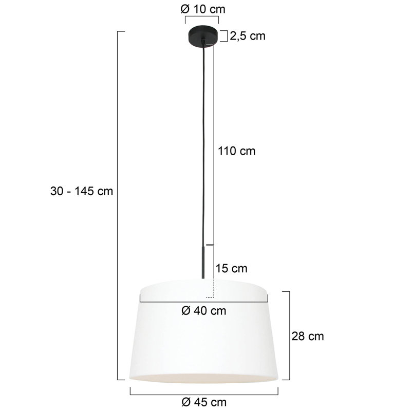 Durelle 1 - Light Black Single Pendant, White