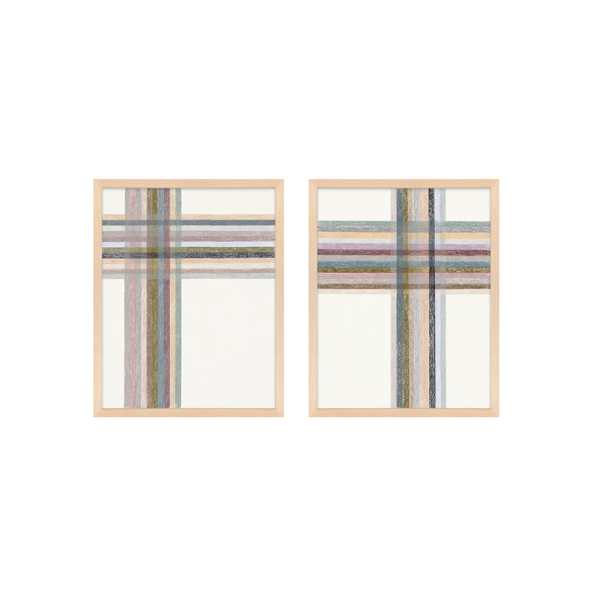 Intersections: Vertical by Beth James, 20" W x 25" H, Maple Framed