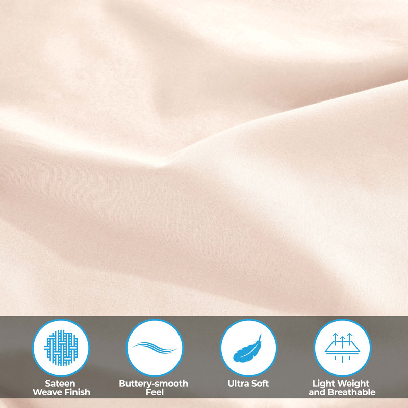 Taie d'oreiller en mélange de coton égyptien 400 fils Luxor Treasures, Standard, Beige
