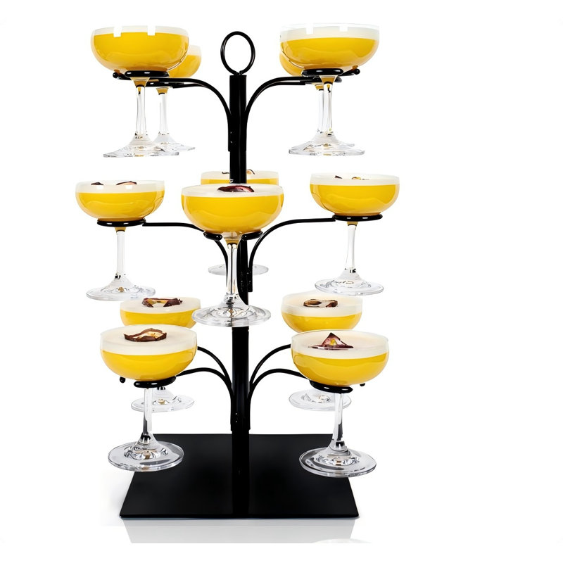 Peut contenir 12 verres, compatible avec les verres à champagne jusqu'à un grand, support pour arbre à boisson et tour à champagne, accessoires essentiels