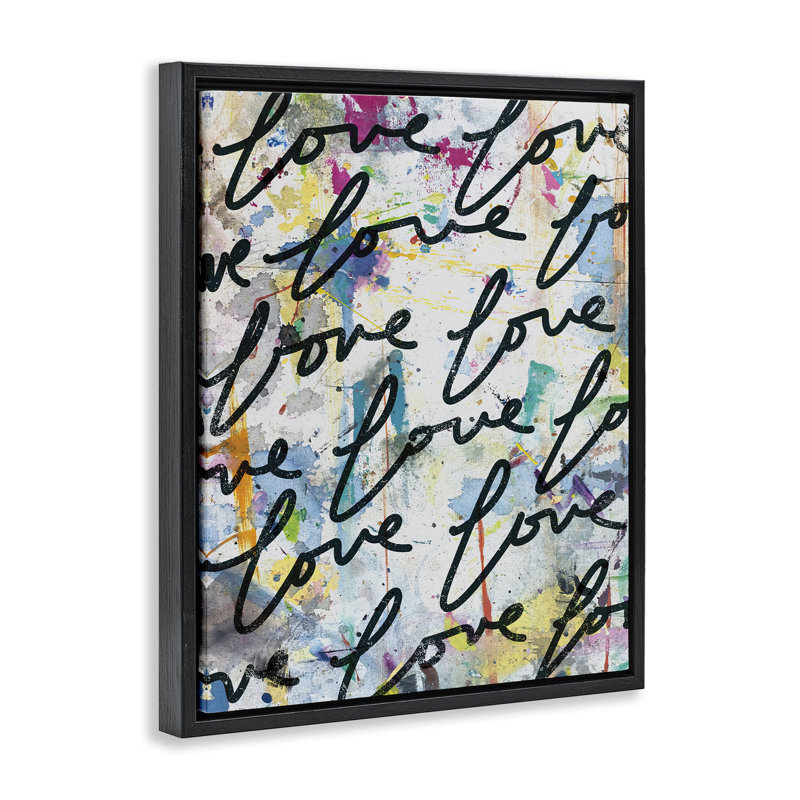 «Love Love», art mural sur toile flottante par Kent Youngstrom, Cadre flottant noir de jais, H 21 po x l 17 po
