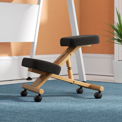 Becky Adjustable Height Kneeling Chair with Footrest and Removable Casters/Wheels