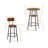 Rustic Industrial 3 Piece Counter Height Kitchen Table Set, Round Bar Table & Stools