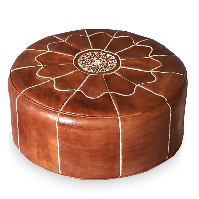 Ikram Design Giant Moroccan Leather Pouf Ottoman