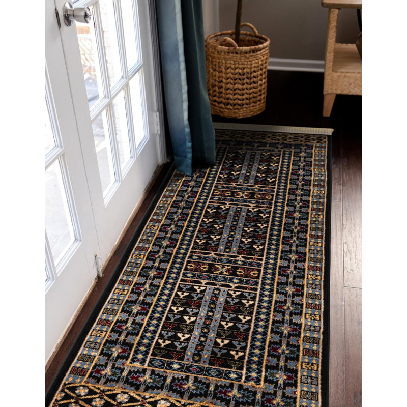 Tapis noir Aucun, Tapis de couloir 2 pi 7 po x 12 pi