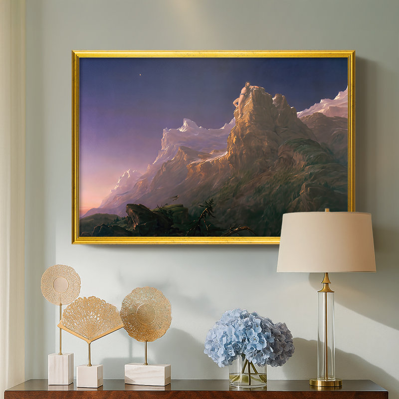 Prometheus Bound, 1847 - Thomas Cole - Toile encadrée sur mesure, Antiqued Gold Swan (or Smooth Antique Gold), No, 26X38