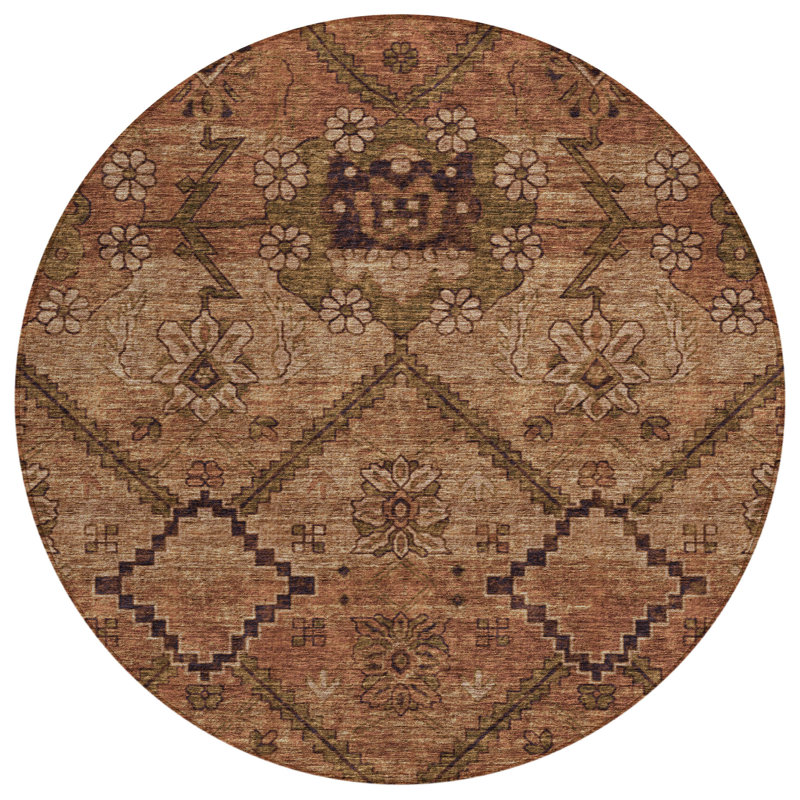  Tapis d'entrée antidérapant Malchow, Rond 8 pi