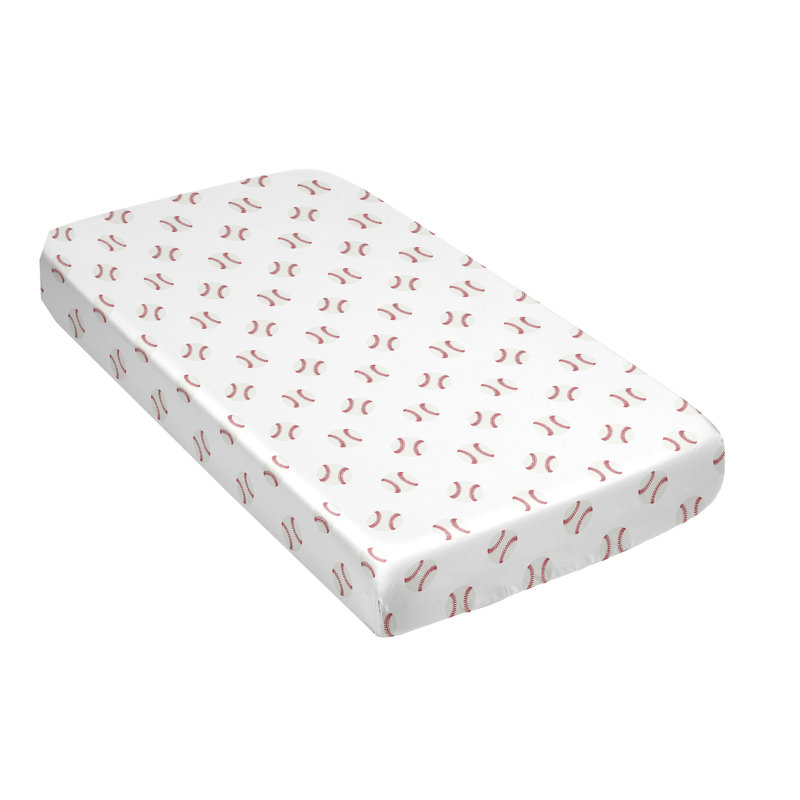 Baseball Patch Satin Fitted Crib Sheet