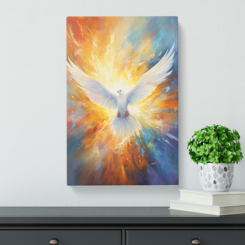 Dove Bird Abstract - Print, 50cm H x 35cm W x 3cm D
