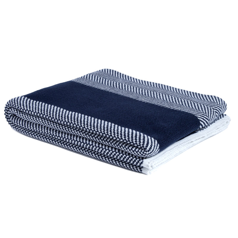  Jeté extérieur à rayures à chevrons, Bleu marine