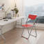 Chaises pliantes rouges en plastique à motif ajouré (ensemble de 6)